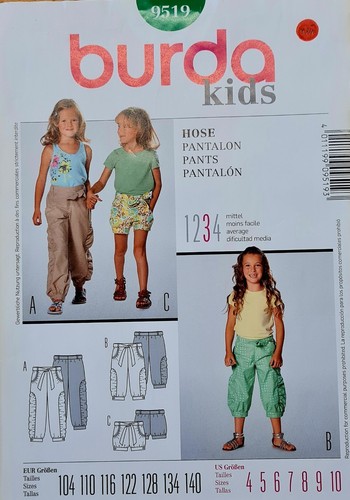 Schnittmuster burda kids - schnittmuster, 9519